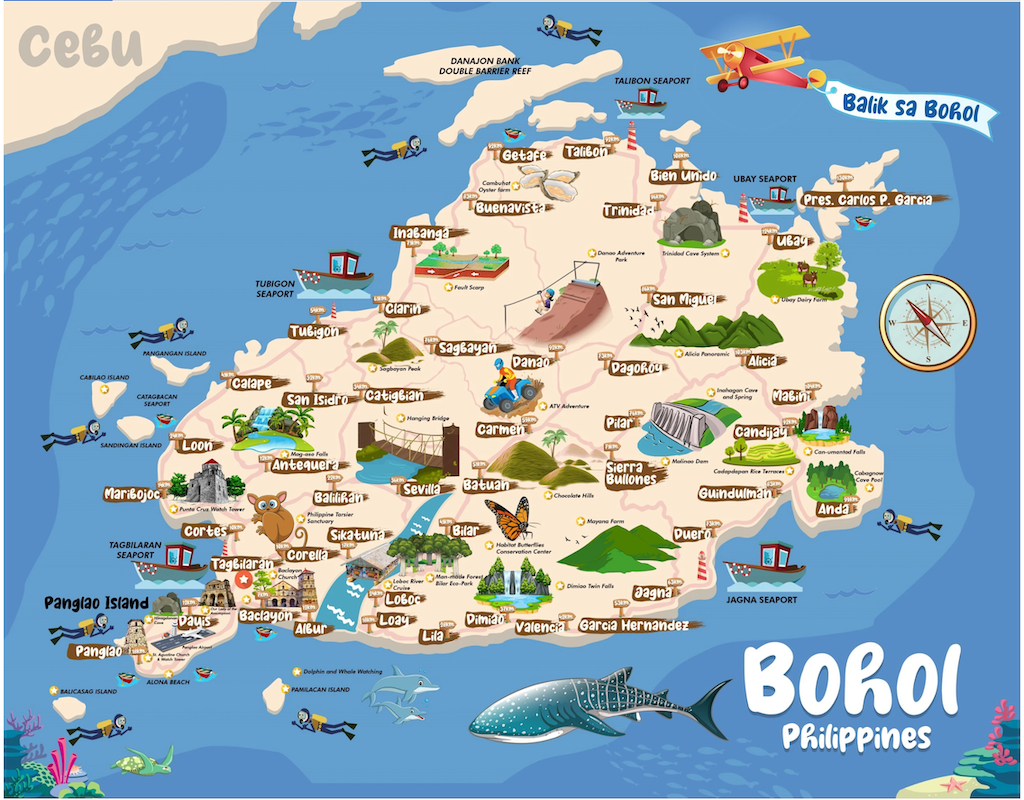 Bohol tourism fun map