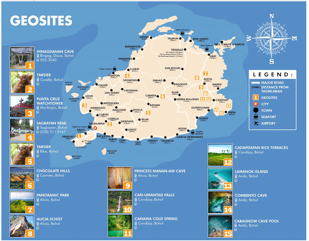 Bohol Map Tourism Geosites 
